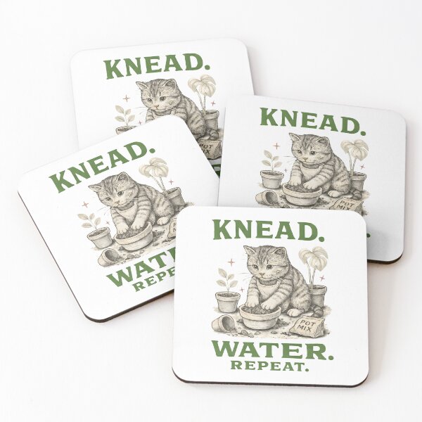 Item preview, Knead Water Repeat Funny Gardener Cat Gardening Meme Women designed and sold by KAWKAW-DRHM.