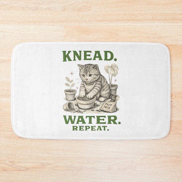 Item preview, Knead Water Repeat Funny Gardener Cat Gardening Meme Women designed and sold by KAWKAW-DRHM.