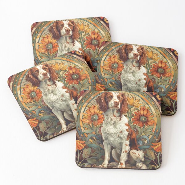 Item preview, Art nouveau Brittany Spaniel  designed and sold by MendaciousMina.