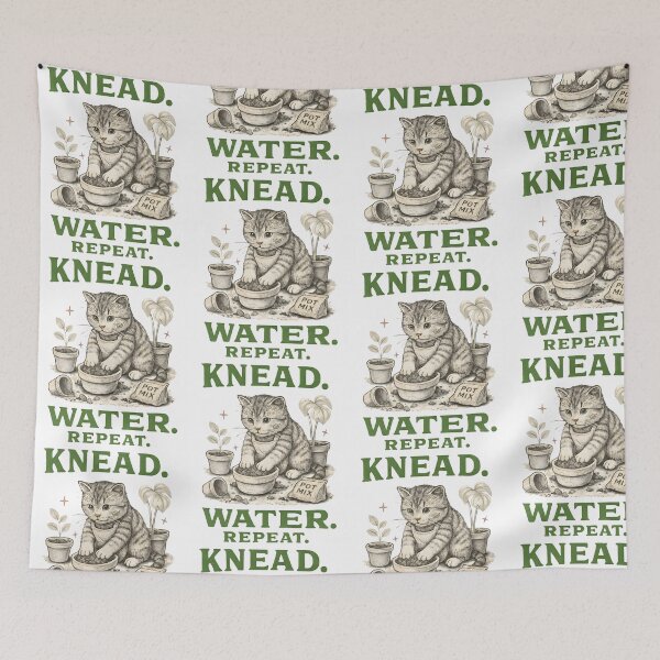 Item preview, Knead Water Repeat Funny Gardener Cat Gardening Meme Women designed and sold by KAWKAW-DRHM.
