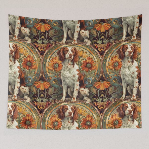 Item preview, Art nouveau Brittany Spaniel  designed and sold by MendaciousMina.