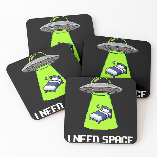 Item preview, Beam My Bed Up - Funny UFO Alien Abduction Pixel Art designed and sold by artistastshirt.