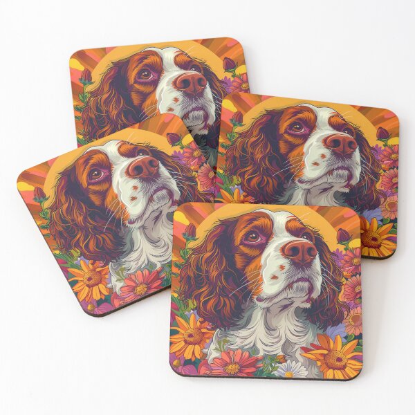 Item preview, Flower power Brittany Spaniel  designed and sold by MendaciousMina.