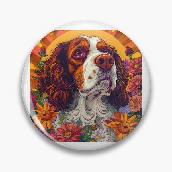 Item preview, Flower power Brittany Spaniel  designed and sold by MendaciousMina.