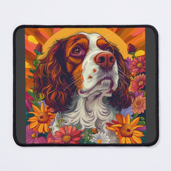 Item preview, Flower power Brittany Spaniel  designed and sold by MendaciousMina.