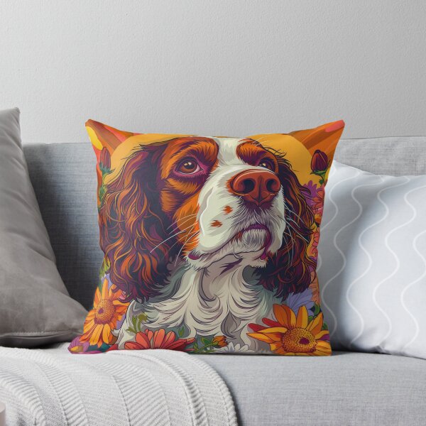 Item preview, Flower power Brittany Spaniel  designed and sold by MendaciousMina.