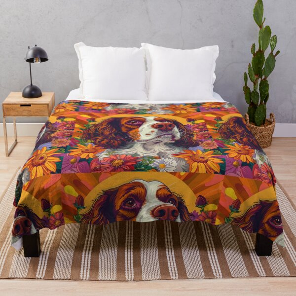 Item preview, Flower power Brittany Spaniel designed and sold by MendaciousMina.