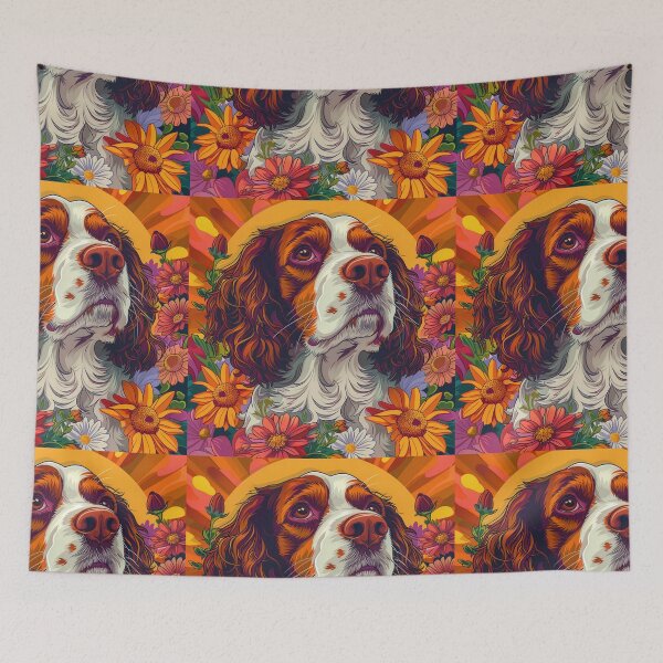 Item preview, Flower power Brittany Spaniel  designed and sold by MendaciousMina.
