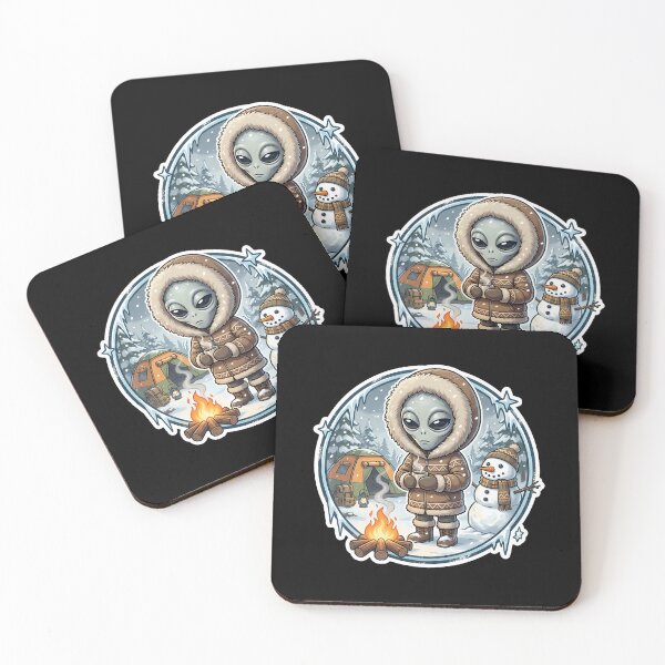 Item preview, Grey Alien Camping In The Snow designed and sold by Sunkhung.