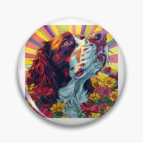 Item preview, Flower power Brittany Spaniel  designed and sold by MendaciousMina.