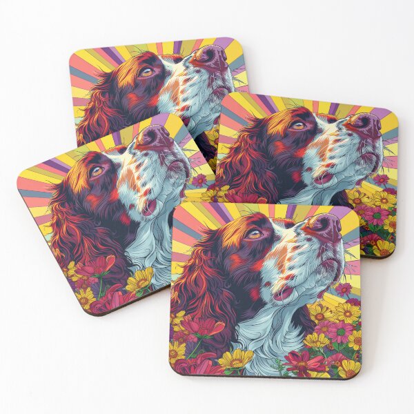 Item preview, Flower power Brittany Spaniel  designed and sold by MendaciousMina.