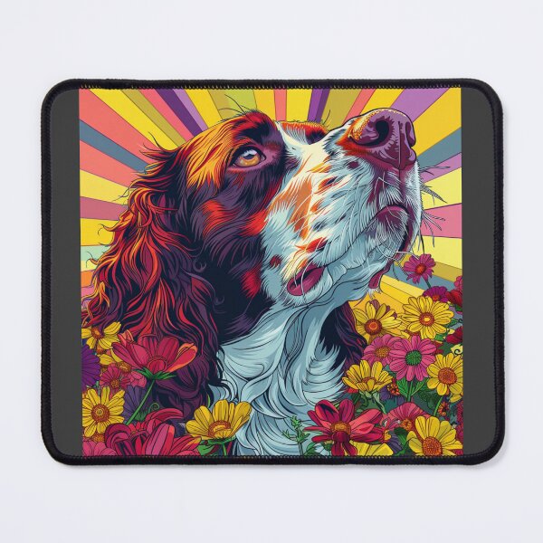Item preview, Flower power Brittany Spaniel  designed and sold by MendaciousMina.