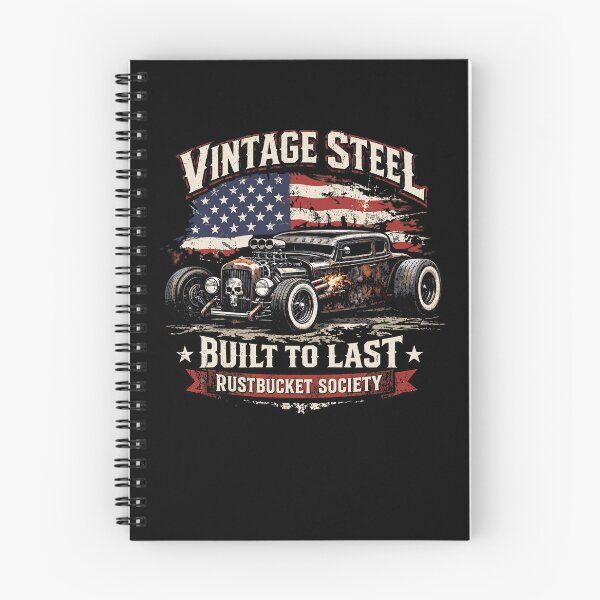 Item preview, Vintage Steel Built To Last Rustbucket Society Rat Rod American Flag designed and sold by KAWKAW-DRHM.