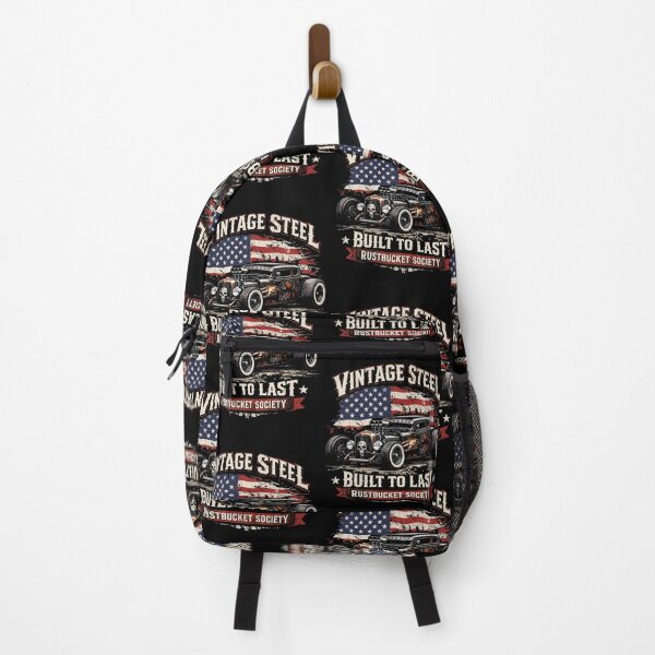 Item preview, Vintage Steel Built To Last Rustbucket Society Rat Rod American Flag designed and sold by KAWKAW-DRHM.