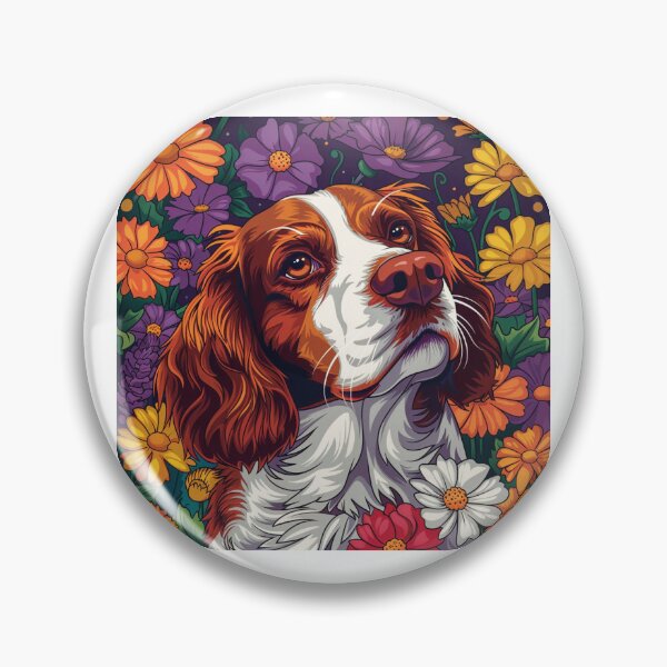 Item preview, Flower power Brittany Spaniel  designed and sold by MendaciousMina.