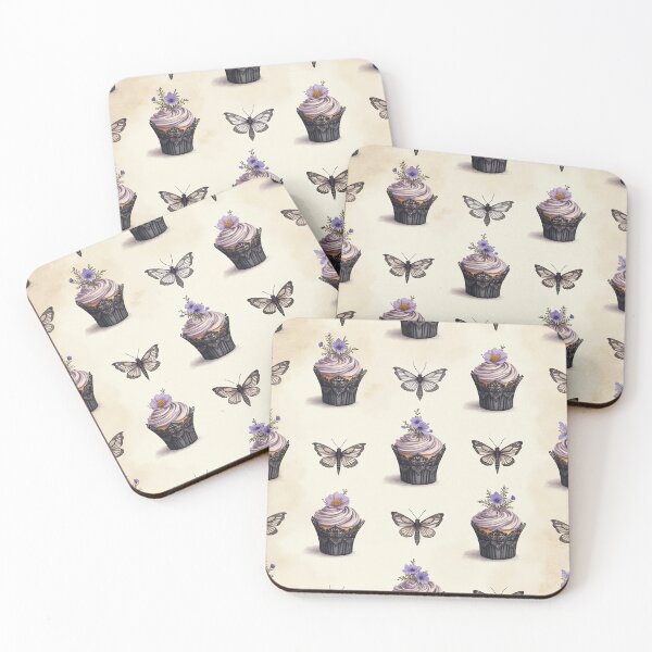 Item preview, Vintage Violet Cupcakes & Butterflies designed and sold by mittie101.
