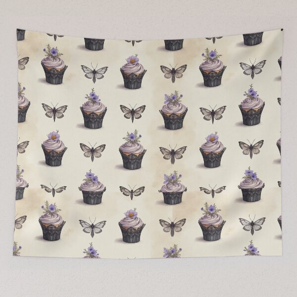 Item preview, Vintage Violet Cupcakes & Butterflies designed and sold by mittie101.