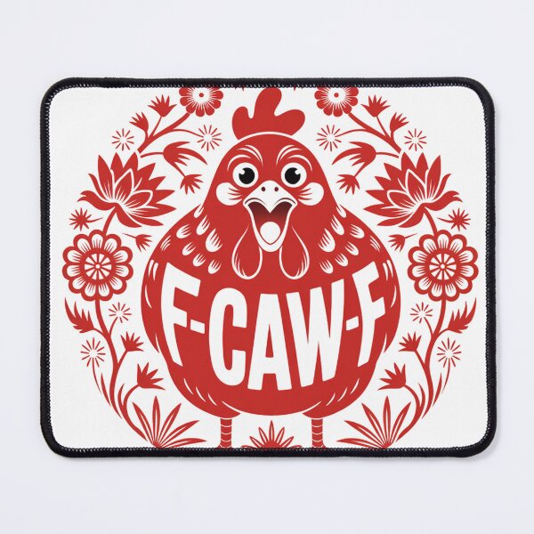 Item preview, Shocked Cartoon Chicken in Chinese Paper Cut Style designed and sold by Bloomkept.