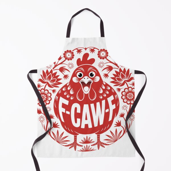 Item preview, Shocked Cartoon Chicken in Chinese Paper Cut Style designed and sold by Bloomkept.