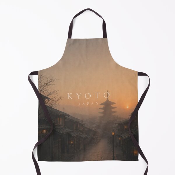 Item preview, Kyoto at Dawn — Misty Street, Ancient Pagoda, Lantern Light | Dark Japandi Japan Wall Art Print designed and sold by SILENT JAPAN.