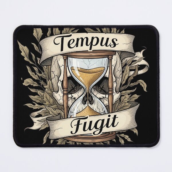 Item preview, Tempus Fugit Skull Hourglass and Dead Leaves designed and sold by nuel-art.