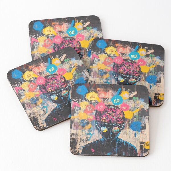 Item preview, Mind Flux - Neon Brain Street Art Graffiti designed and sold by Caspereickeart.