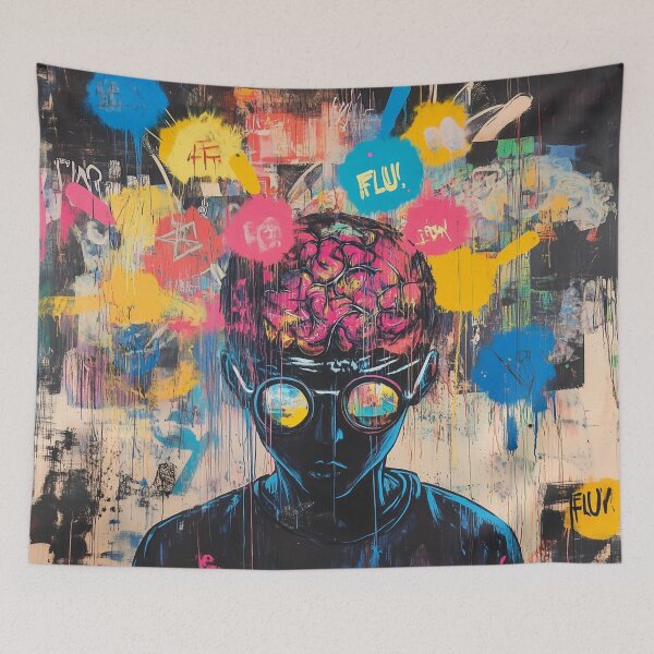 Item preview, Mind Flux - Neon Brain Street Art Graffiti designed and sold by Caspereickeart.