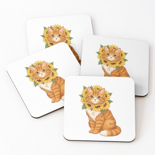 Item preview, Sunflower Leo Cat Zodiac Gift designed and sold by pumsquare.