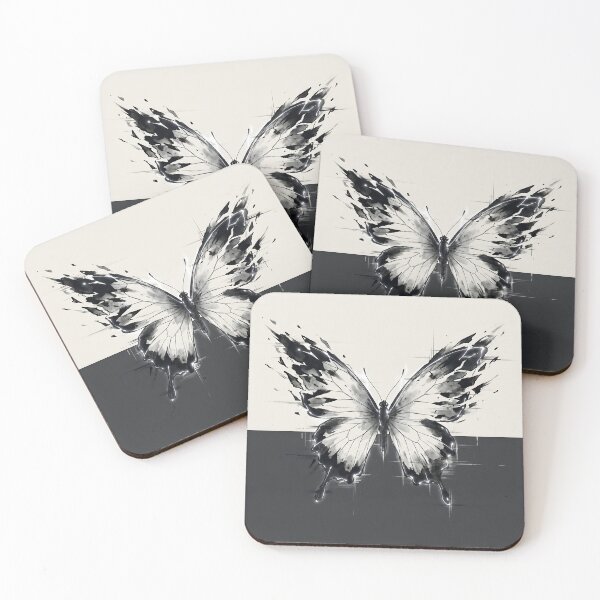 Item preview, Void Butterfly Anime Design, Minimal Dark Aesthetic, Time Freeze Symbol, Japanese Ink Style Graphic designed and sold by MouradStudio.