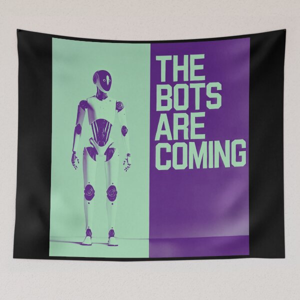 Item preview, Robot The Bots Are Coming AI Sci Fi Futuristic Android AI Tech Graphic Tee designed and sold by TEEJAMBOREE.