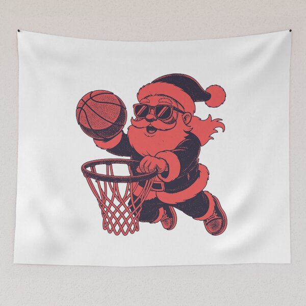 Item preview, Santa Basketball Dunk Fun Holiday Basketball Santa designed and sold by graphixpolash.