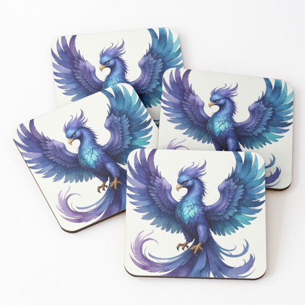 Item preview, Blue Phoenix of Rebirth in watercolor style designed and sold by LiskoDesign.