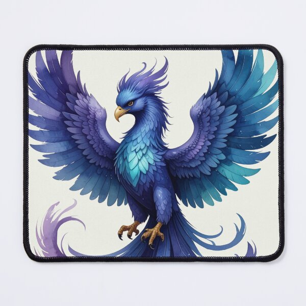 Item preview, Blue Phoenix of Rebirth in watercolor style designed and sold by LiskoDesign.