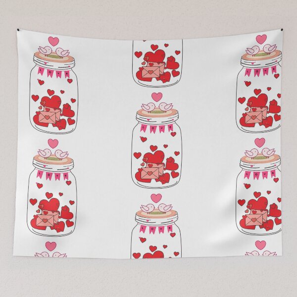 Item preview, Cute Love Jar Hearts Romantic Illustration designed and sold by Cutethings3.