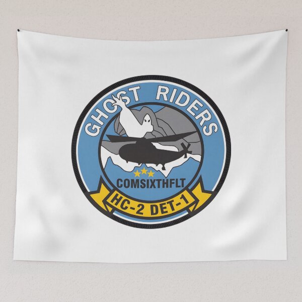 Item preview, Official Insignia of US Navy Helicopter Combat Support Squadron 2 (HC-2), Detachment 1 "Ghost Riders" – COMSIXTHFLT Support designed and sold by CharlieDesings.