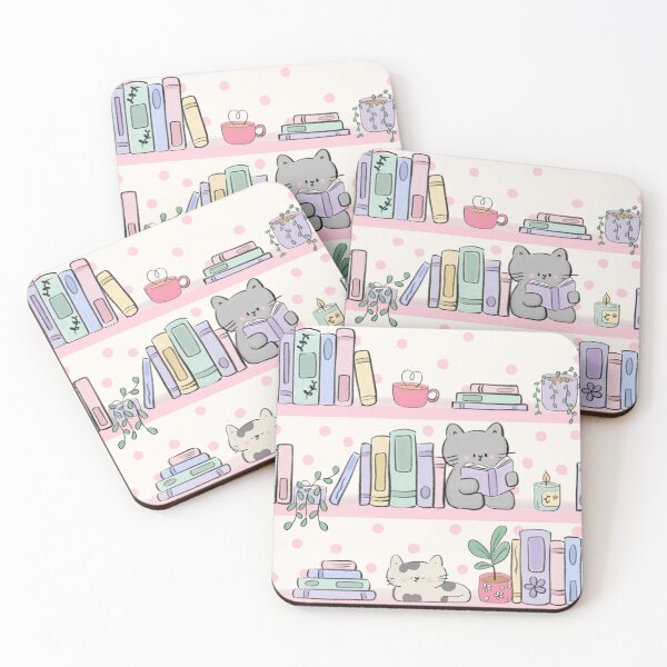 Item preview, Bookshelf, books and cats  designed and sold by Lockets Little Notes.