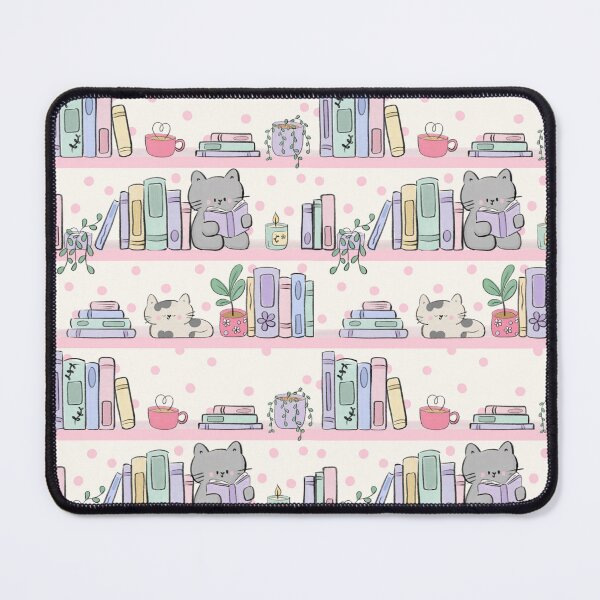 Item preview, Bookshelf, books and cats  designed and sold by Lockets Little Notes.