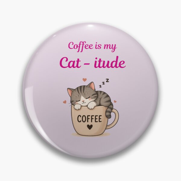 Item preview, Coffee Is My Catitude Cute Cat Design designed and sold by jyotsanafinds.