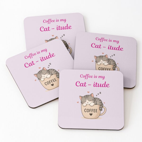 Item preview, Coffee Is My Catitude Cute Cat Design designed and sold by jyotsanafinds.