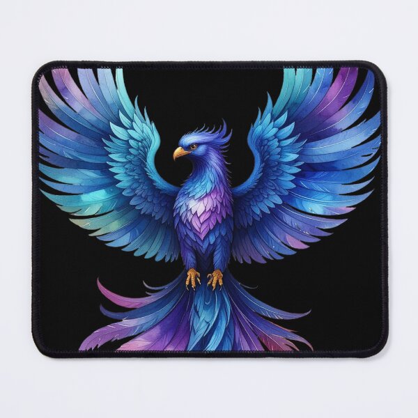 Item preview, Purple-blue phoenix of rebirth in watercolor style designed and sold by LiskoDesign.