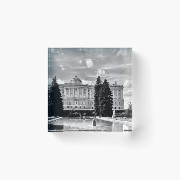Item preview, Sabatini Gardens at the Royal Palace of Madrid - black and white - Aesthetic travel photography designed and sold by Feroz Pics.
