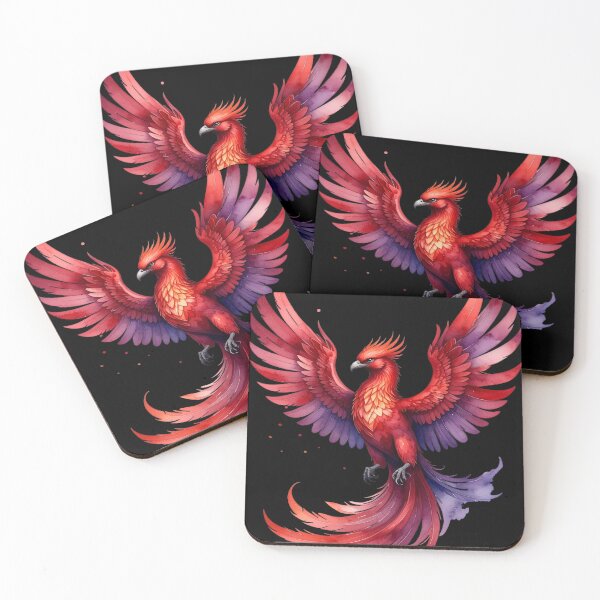 Item preview, Red Phoenix of Rebirth in watercolor style designed and sold by LiskoDesign.