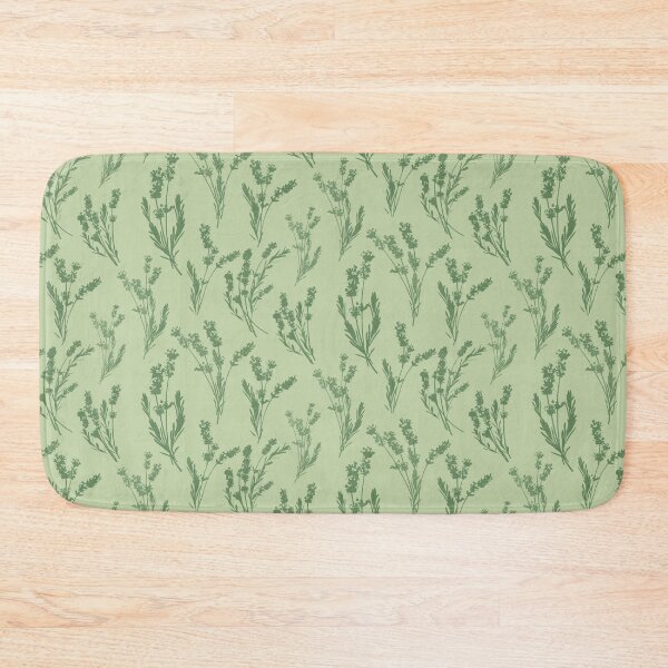 Item preview, Botanical Lavender Sprig Silhouette Pattern Monochrome Sage and Green designed and sold by NoemiMarozsan.