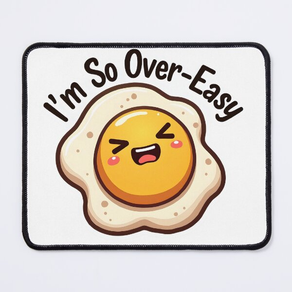 Item preview, Im So Over Easy Funny Kawaii Egg Food Pun designed and sold by LunaPixelStudio.
