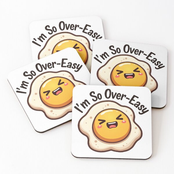 Item preview, Im So Over Easy Funny Kawaii Egg Food Pun designed and sold by LunaPixelStudio.