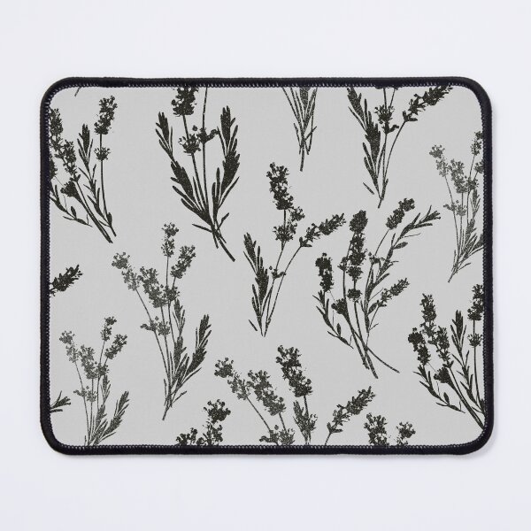 Item preview, Botanical Lavender Silhouette Sprig Pattern Monochrome in Light Grey designed and sold by NoemiMarozsan.