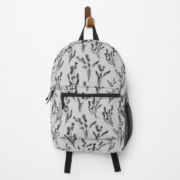 Item preview, Botanical Lavender Silhouette Sprig Pattern Monochrome in Light Grey designed and sold by NoemiMarozsan.