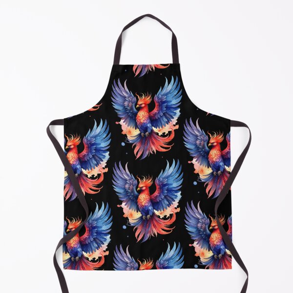 Item preview, Red and blue phoenix of rebirth in watercolor style designed and sold by LiskoDesign.