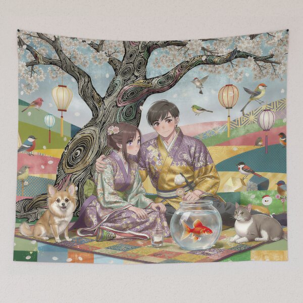 Item preview, Hanami Day with Pets designed and sold by M-Y-A-R-T-.