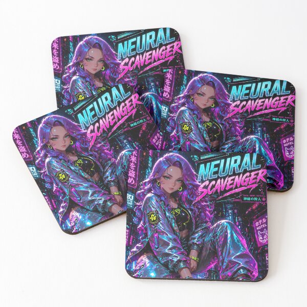 Item preview, NOVA BYTE: Cyberpunk Anime Girl Neon City Poster designed and sold by BorgSpareParts.